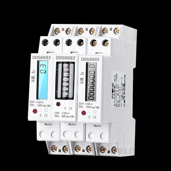 

Din Rail Mount Single Phase Two Wire LCD Backlit Wattmeter Power Consumption Watt Energy Meter kWh 5-60A 230V 50Hz Electric