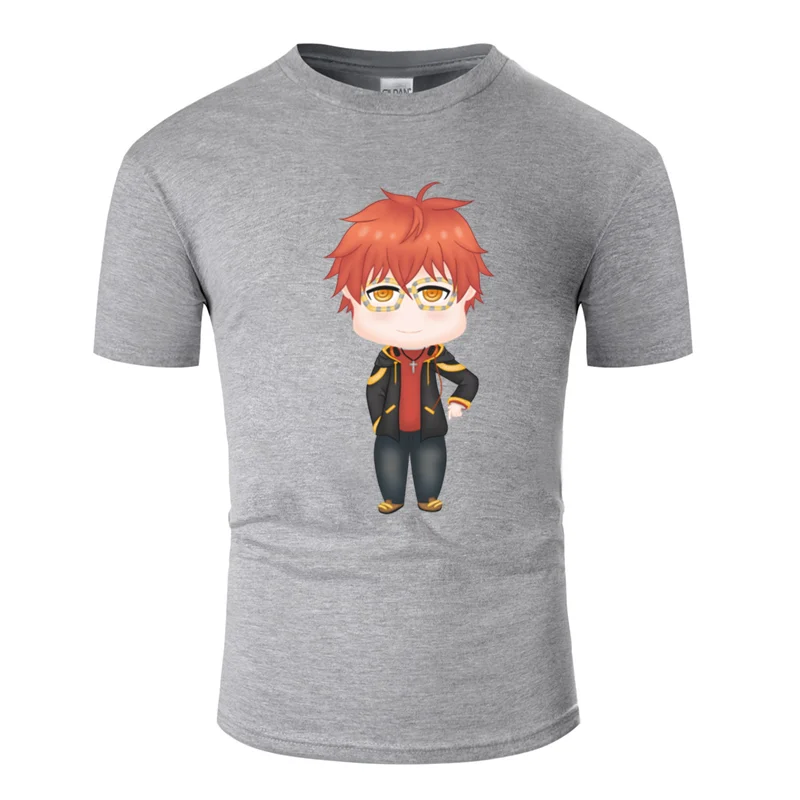 Men-Gray Принт Повседневное 707 chibi футболка мужской Классические однотонные ботинки с острым носком Большие размеры S~ 5xl Винтаж Мужская футболка хлопок шуточные футболки - Цвет: Men-Gray