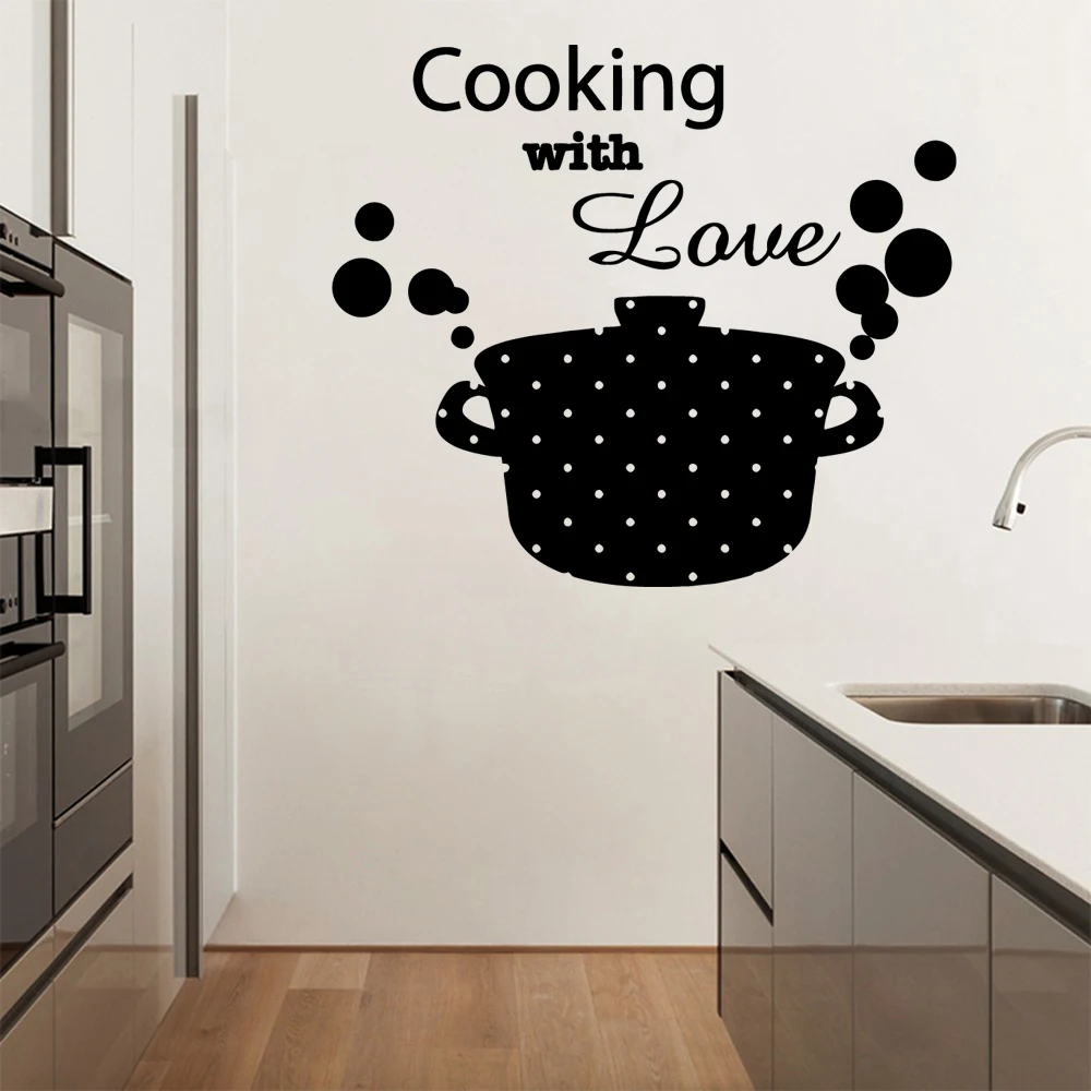 New Design Kitchen Ware Waterproof Wall Stickers For Kitchen Decoration Removable Wall Art Decal Kitchen Room Text Vinyl Mural mirror wall stickers