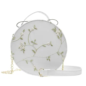 

tote bags for women Women's Fashion Lace Fresh Handbag Crossbody Bag Solid Color Small Round Bag сумка женская через плечо