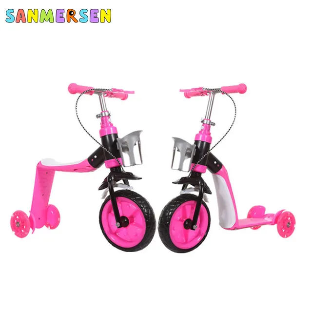 Conversion Children Three Wheel Scooters Ride On Bike Outdoor Bicycle Tricycle Baby 2 In 1 Balance Bike Ride On Toys Stroller 1