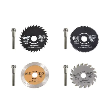 

HSS Circular Saw Blade Rotary Tool 54.8mm Mini Wood Cutting Discs Blades with Drill Mandrel for Dremel Metal Cutter