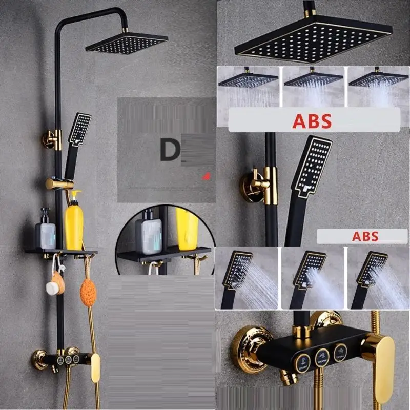 MODEL J Regadera Prysznic Doccia Conjunto De Dusch система Черный Painel Ducha Douche Do Banheiro Chuveiro Eletrico Душевая система для ванной комнаты - Цвет: MODEL J