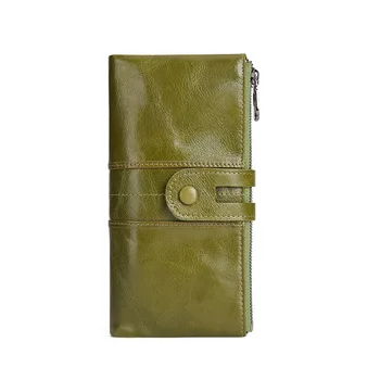 

Retro Leather Women's Wallet Korean-Style Fashion Mobile Phone Change Clutch Bag rfidAnti-Theft Brush Long Wallet