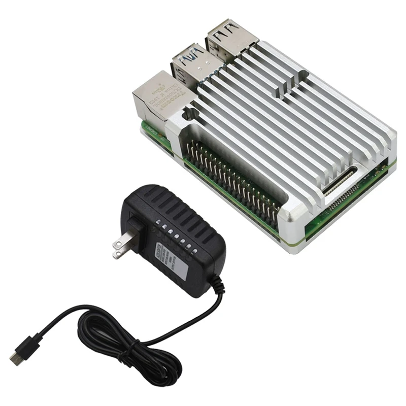 Для Raspberry Pi 4B 2G Оперативная память DIY Kit Поддержка 2,4/5,0 ГГц WI-FI Bluetooth 5,0 с Алюминий CNC сплав защитные Серебряный чехол 5V 3A