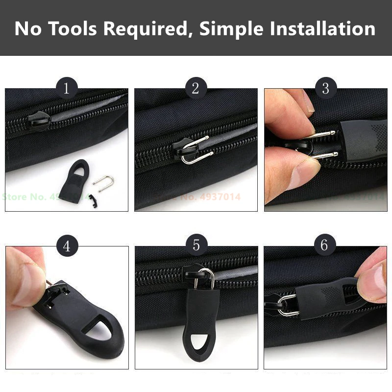 5PCS Detachable Zipper Puller Replacement Zip Fixer Repair Kit Travel Bag Suitcase Backpack Zipper Pull Fixer Tent Clothing
