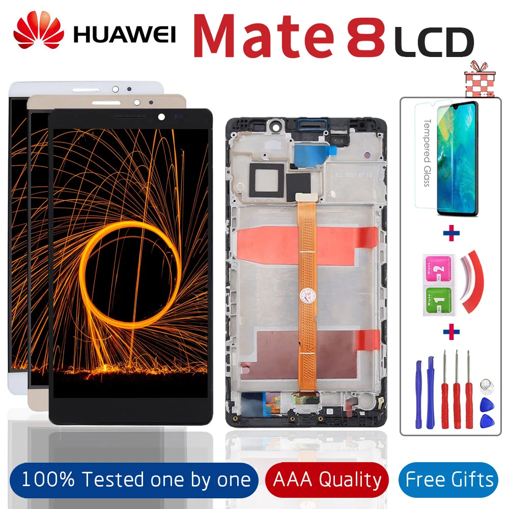 6," ЖК-дисплей для HUAWEI mate 8 сенсорный экран дигитайзер с рамкой Замена для HUAWEI mate 8 ЖК-дисплей NXT-L29+ подарки