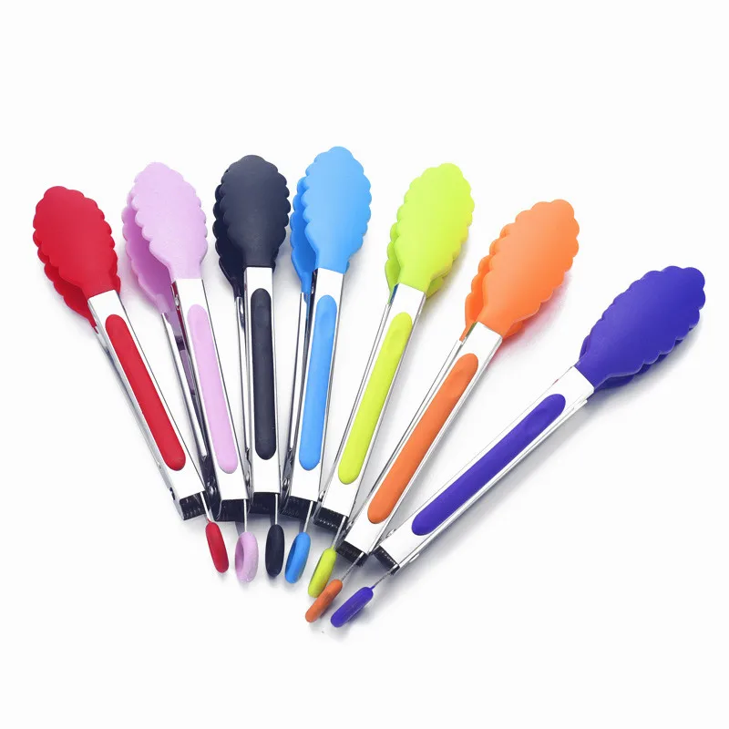 

Kitchen Accessories NEW Silicone Kitchen Barbecue Grilling Cooking BBQ Salad Serving Stainless Steel Handle Utensil Kitchen Tool