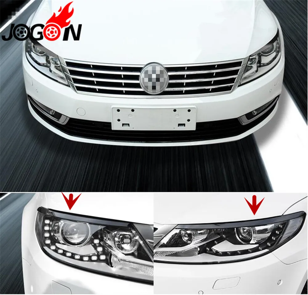 Аксессуары Фары Брови Веки черный АБС отделка Обложка Наклейка для VW PASSAT CC 2013 2014