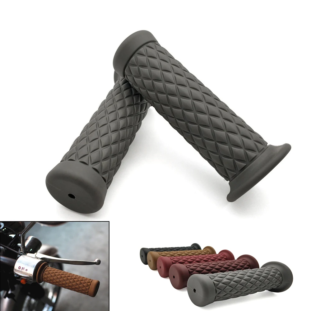 For Honda cbr 600 f 650f 900 rr 250 r 500r Suitable 7/8'' vintage rubber motorcycle grip parts for cafe racer moto handlebar |