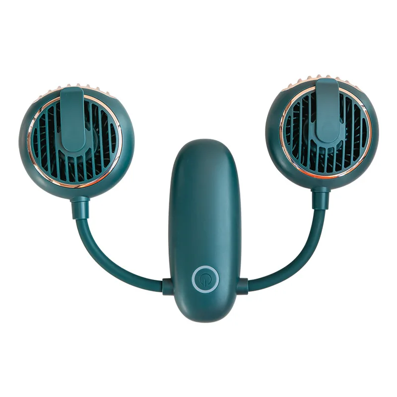

New product double-headed waist fan mini folding hanging neck small fan USB charging desktop handheld electric fan