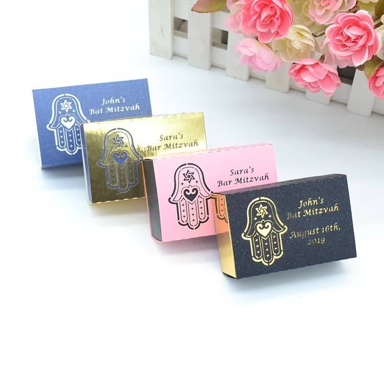 

Hamsa hand laser cut custom Mitzvah Jewish gift box