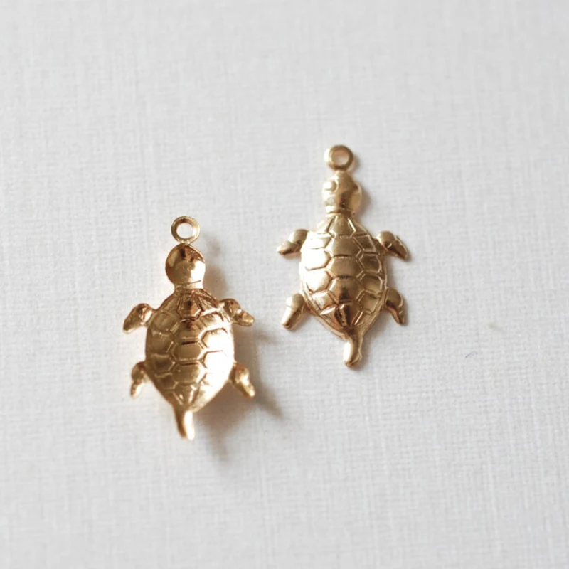 Schildkröte 14K Gold gefüllt Anhänger Schildkröte Charm Schmuck für DIY Armband Halskette Herstellung von Schmuckzubehör – Detail 16