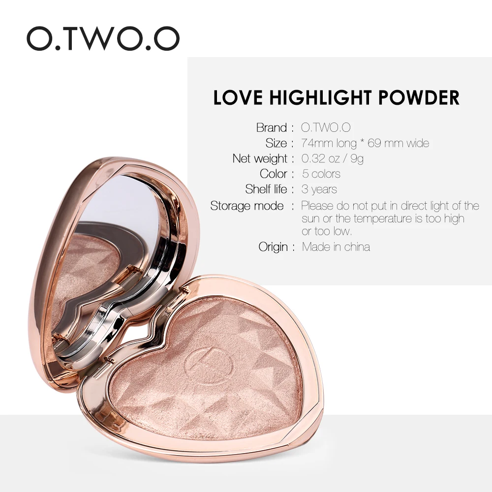 O.TWO.O Shimmer highlighter пудра палитра контурирующий лицо макияж Хайлайтер для лица Хайлайтер с эффектом загара осветляет кожу 5 цветов