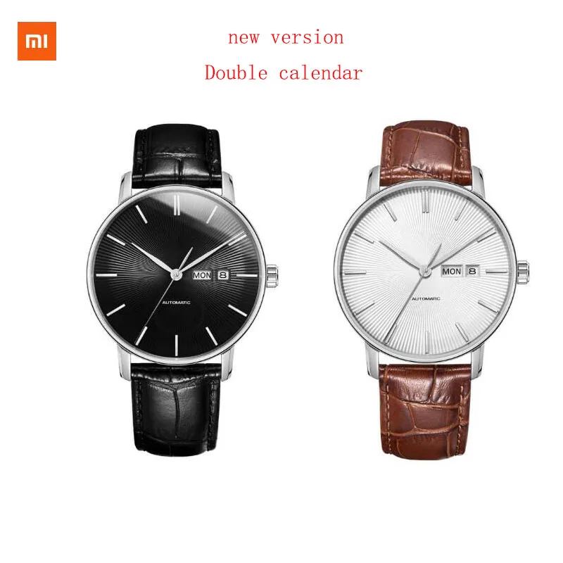 2 цвета Xiaomi Youpin TwentySeventeen светильник механические часы с сапфировой поверхностью и кожаным ремешком
