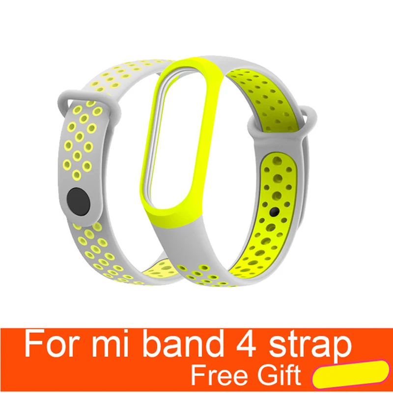 gray green Для Xiaomi mi Band 4 ремешок Смарт аксессуары Замена водонепроницаемый двойной цвет силиконовый браслет для mi Band 4 NFC ремешок - Цвет: gray green