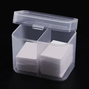 

2 Grids Nail Towel Storage Box Environmental Protection PP Dust-proof Transparent Plastic Nail Art Jewelry Organizer