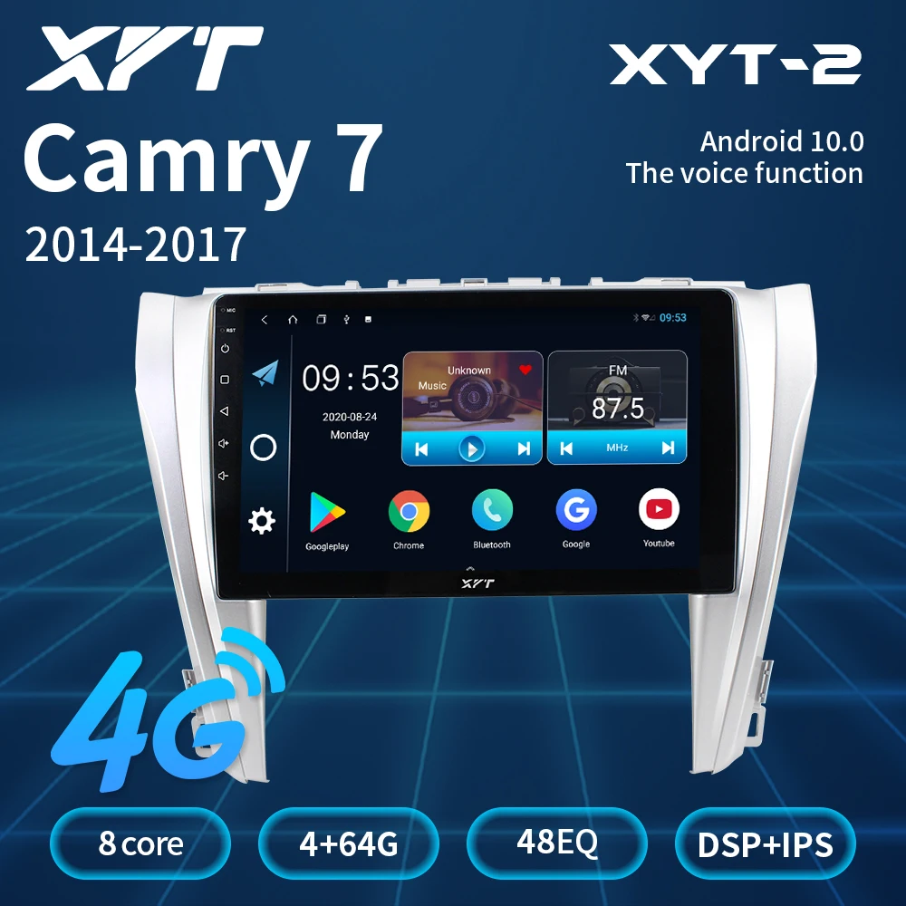XYT Штатная магнитола For Тойота Камри 7 XV50 XV55 Toyota Camry XV 50 55 2014 - 2017 Android 10.0 до 8-ЯДЕР 4 +