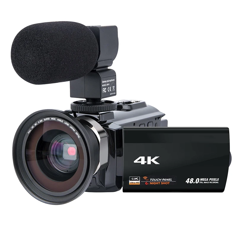 RISE-видеокамера 4K Ultra Hd цифровая Wifi камера 48.0мп (интерполяция) 3 0 дюймов пресс-экран