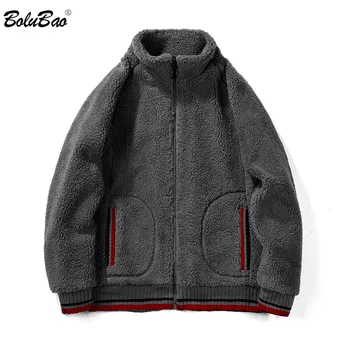 

BOLUBAO Fashion Brand Men Hoodies Autumn Winter Men's Round Neck Zipper Cardigan Sweatshirts Male Wool Solid Color Casual Hoodie