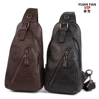 

High Quality Genuine Leather Men's Messenger Shoulder Bags For Man Small Travel Bag Male Chest Pack Handbag Designer Brand New