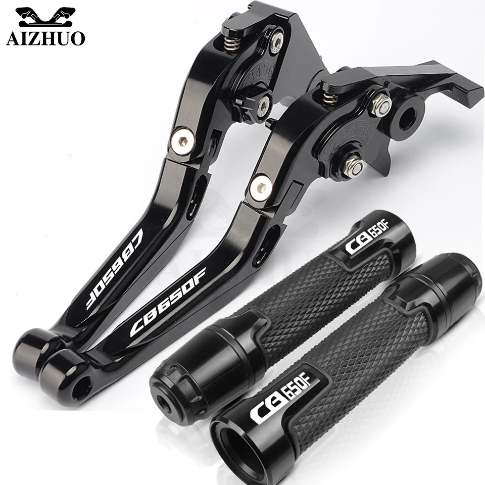 set 4 Аксессуары для мотоциклов тормозной рычаг сцепления+ ручками для HONDA CBR650F/CB650F CB650 F сертификатом от сертификационной 650F CB 650 F- 15 - Цвет: set 4
