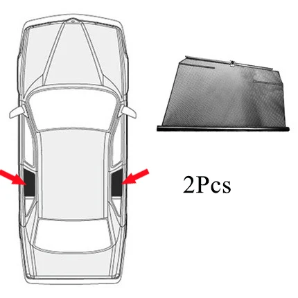Для Porsche Cayenne 2th 3th 4th автомобиль специальное боковое окно Автоматический подъемный солнцезащитный козырек изоляция телескопические шторы - Цвет: 2 rear windows