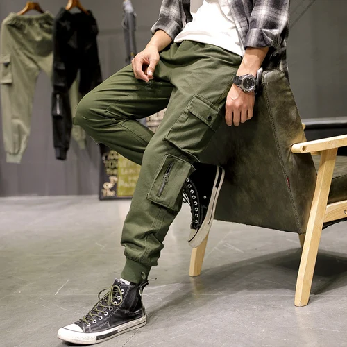 Army Green FAVOCENT, осень, мужской комбинезон, уличная одежда, штаны для бега, мужские, много карманов, большой размер, Свободные повседневные брюки, мужские спортивные штаны - Цвет: Army Green