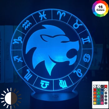 

Leo Night Light for Kids Bedroom Decor Light Led 7 Colors Changing Beautiful Nightlight Gift Twelve Constellation Lamp Bedside