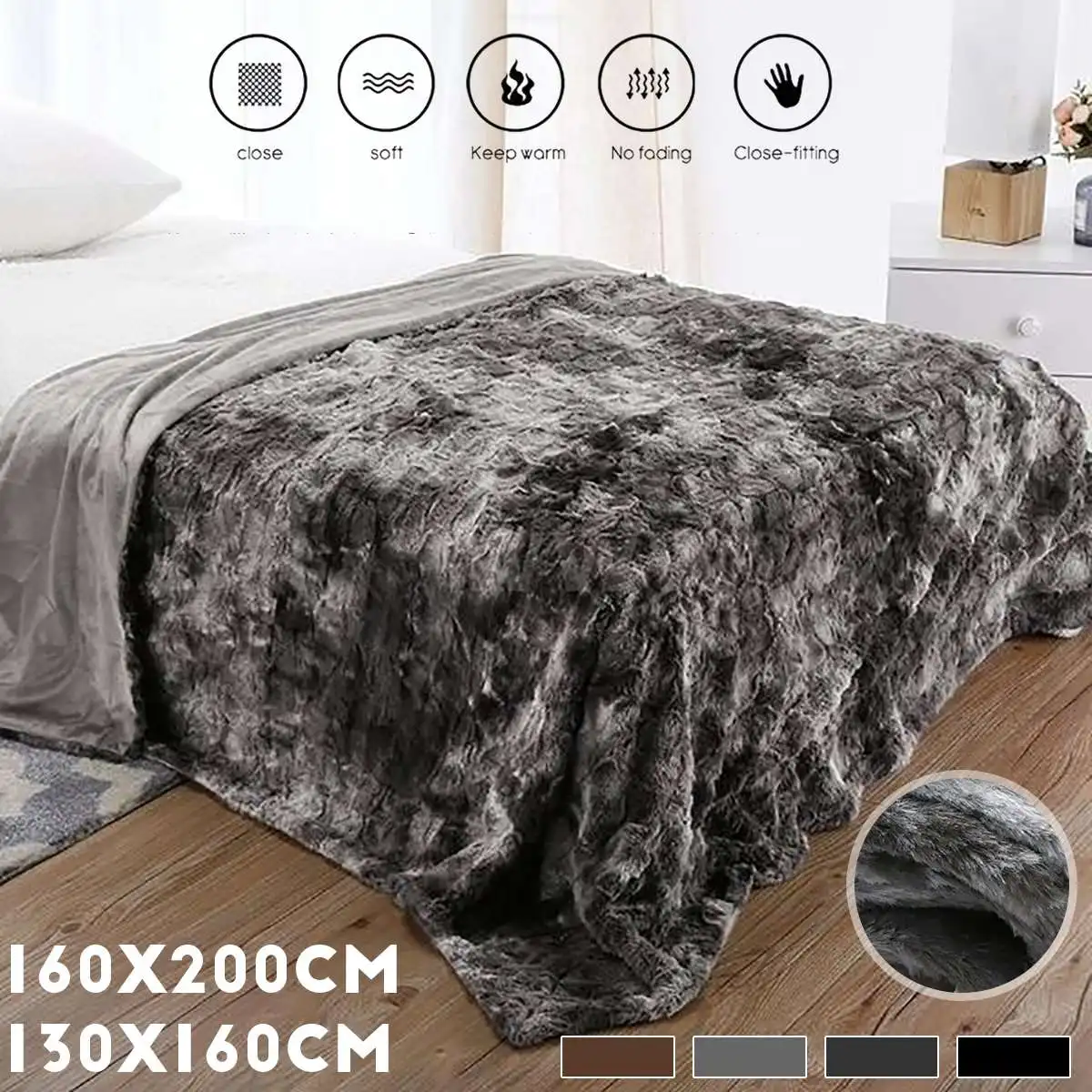 4 colors 200x160cm/160x130cm Super Soft Long Throw Blanket Micro Plush Velvet Fleece BlanketCozy Luxury Bed Blanket Microfiber
