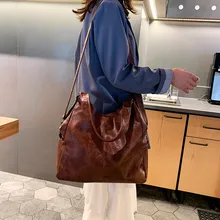 PU Большая вместительная сумка для покупок, модные женские сумки на молнии, одноцветные сумки на плечо, женские повседневные сумки