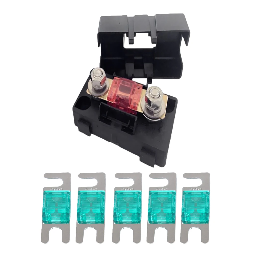 30A Automotive Car Mini ANS Fuse Holder Fusebox Block & 5pcs ANL Fuses