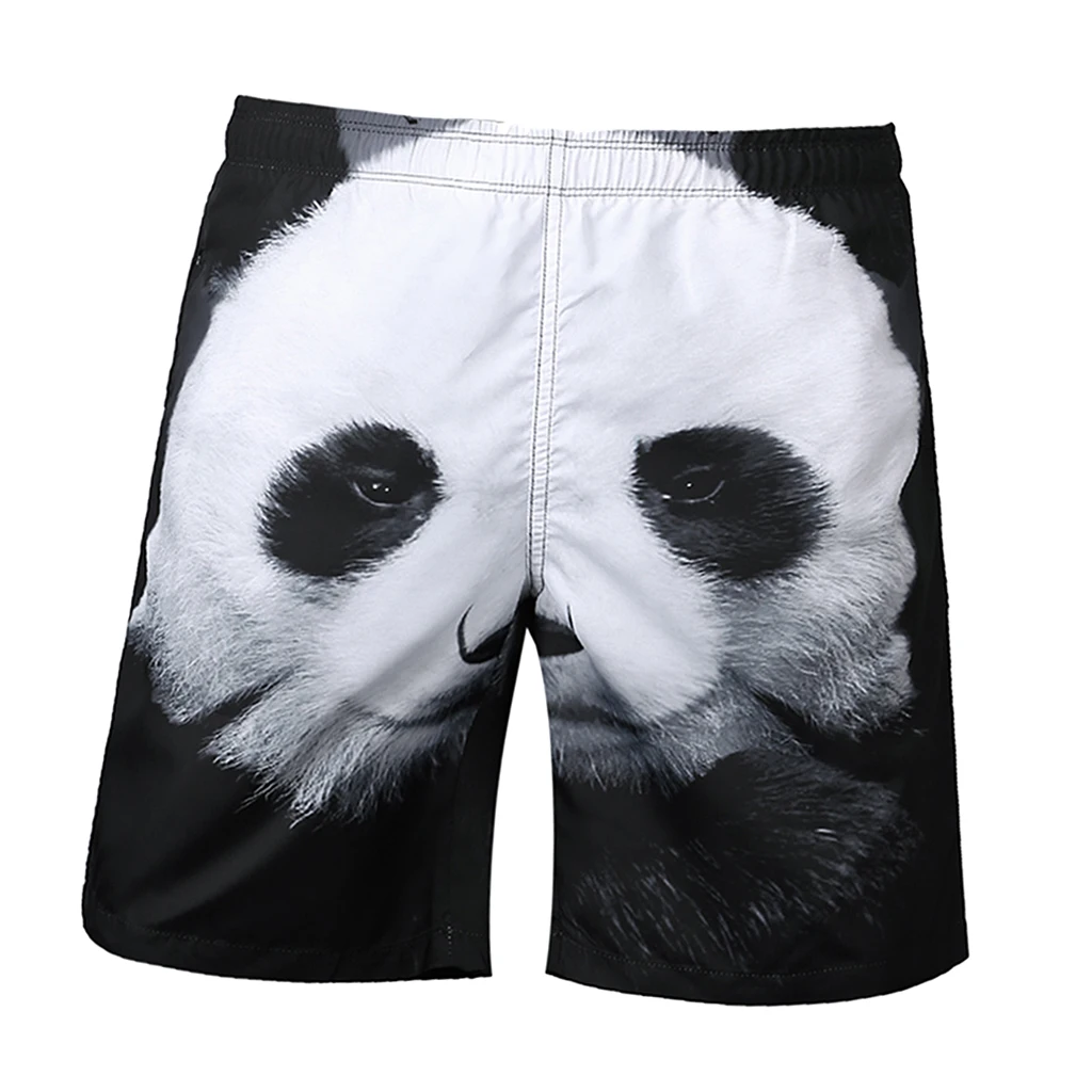 Funny Men's 3D Print Panda Surf Board Beach Shorts Quick Dry Leisure Swim Wear Pool Water Sports Trunks Pants S-2XL
