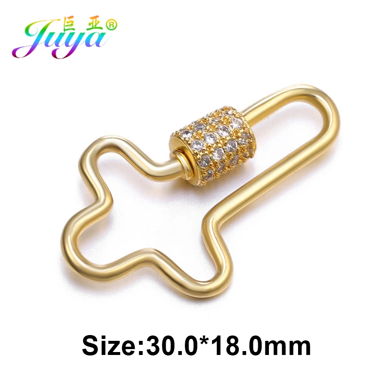 Juya DIY Ювелирные изделия с застежками поставки медный разъем застежки-крючки омаровый винт застежки для натуральных камней жемчуг ювелирных изделий - Цвет: Gold