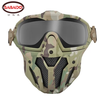 

Tactical Mask Detachable Goggle With Anti-fog Fan System Full Face Protective CS Wargame Combat Airsoft Paintball Accessories