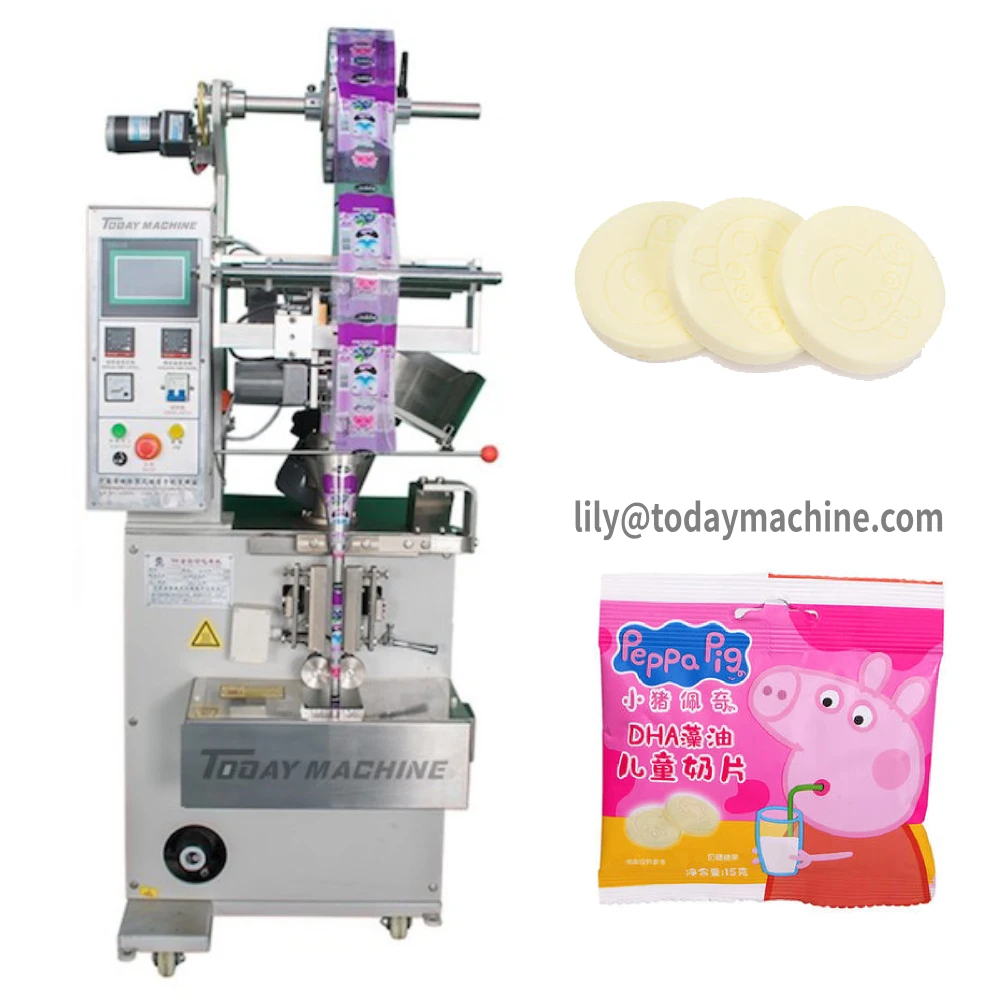 

Milk chewable tablet packaging machine with counting system