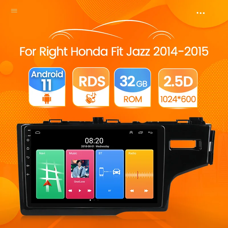 Автомагнитола для HONDA FIT JAZZ 2014-2020 мультимедийный видеоплеер на платформе Android 11 с