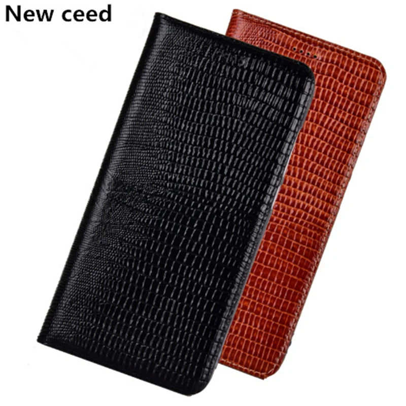 Lizard Pattern Genuine Leather Magnetic Flip Case For Sony Xperia Z3 Compact Phone Bag With Card Holder | Мобильные телефоны и