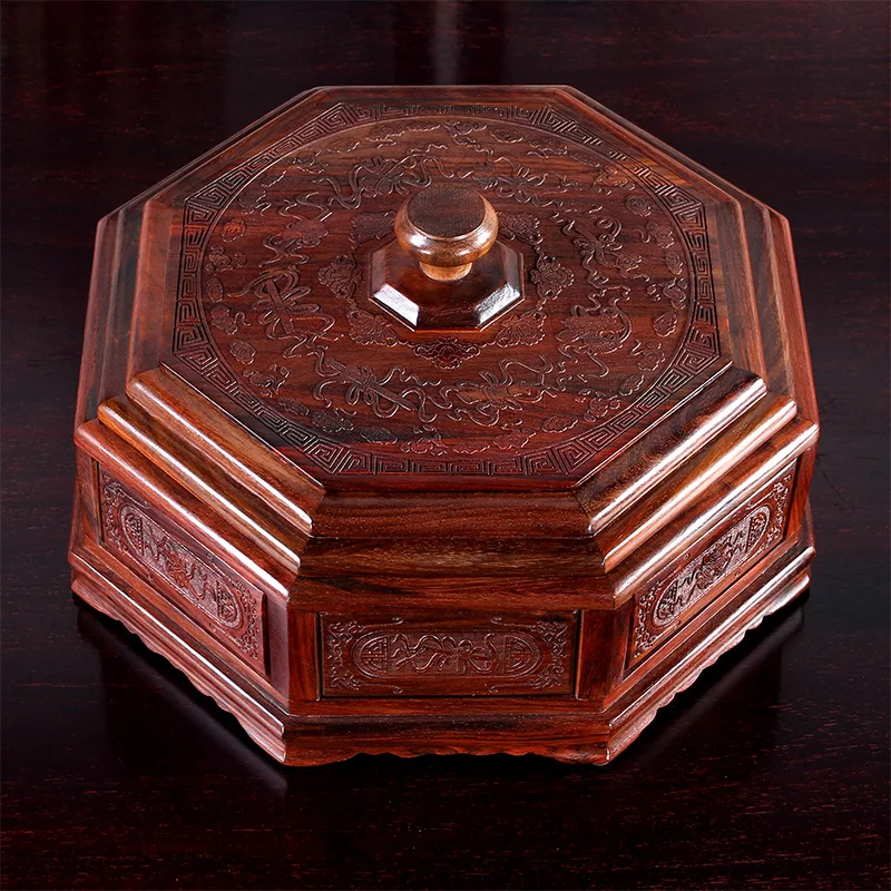 

Authentic red acid branch Red Sandalwood Fruit Plate Family Living Room Mahogany New Year fruit grid Chinese classical furniture