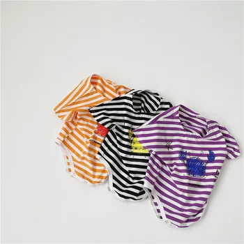 

2020 Summer Infant Candy-Colored Cute Graffiti Striped Bodysuits