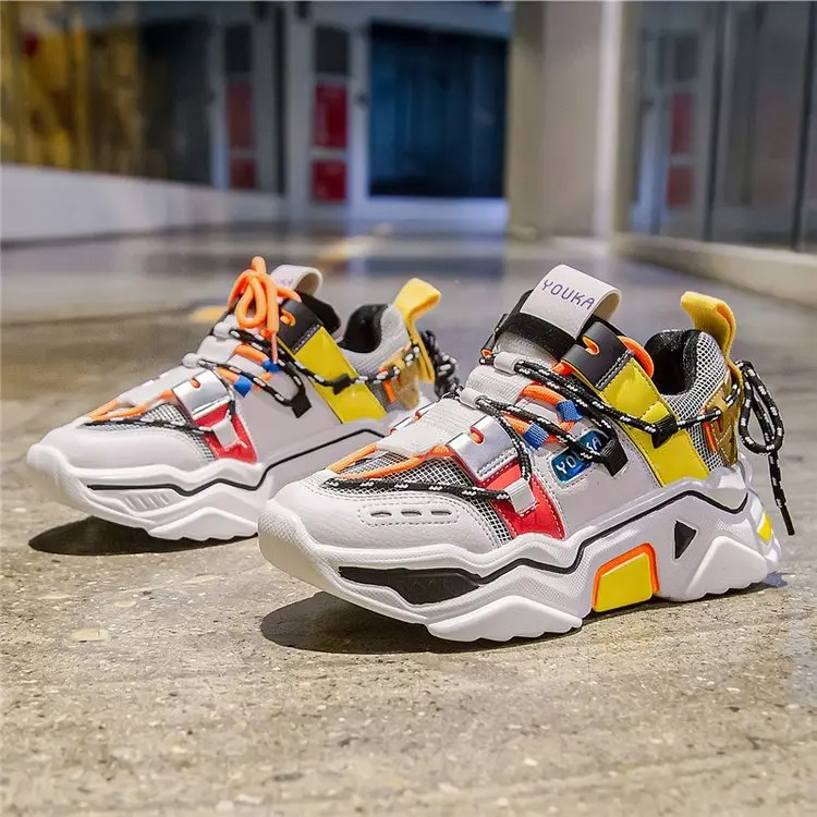Women Platform Chunky Sneakers 5cm high lace-up Casual Vulcanize Shoes luxury Designer Old Dad female fashion Sneakers