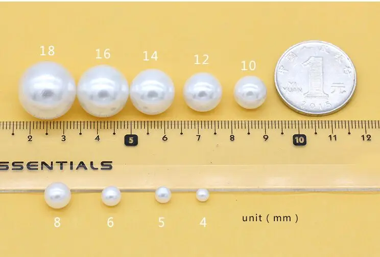 Высокий яркий 4-20 мм кремовый/Белый ABS имитация жемчуга без отверстия Круглый Шарм Акриловые ювелирные изделия делая бусины для детского счетчик игрушек Декор - Цвет: 20p 16mm white