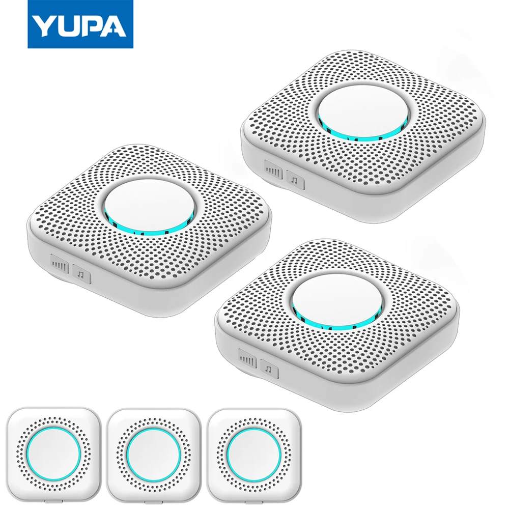 YUPA-timbre inalámbrico inteligente para el hogar, timbre con botón opcional, 433MHz, Timbre Inalámbrico, 100m, enchufe estadounidense y europeo
