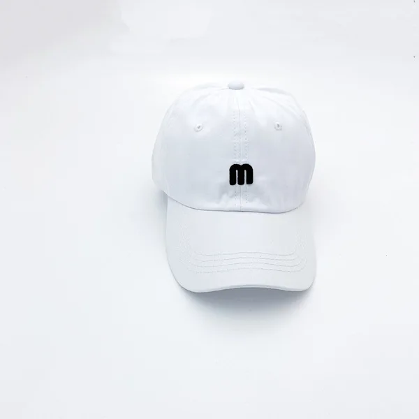Korean Alphabet Baseball Cap Female Outdoor Sunscreen Cap Couples Student Duck Tongue Cap Tidal Sunshade Cap - Цвет: Белый