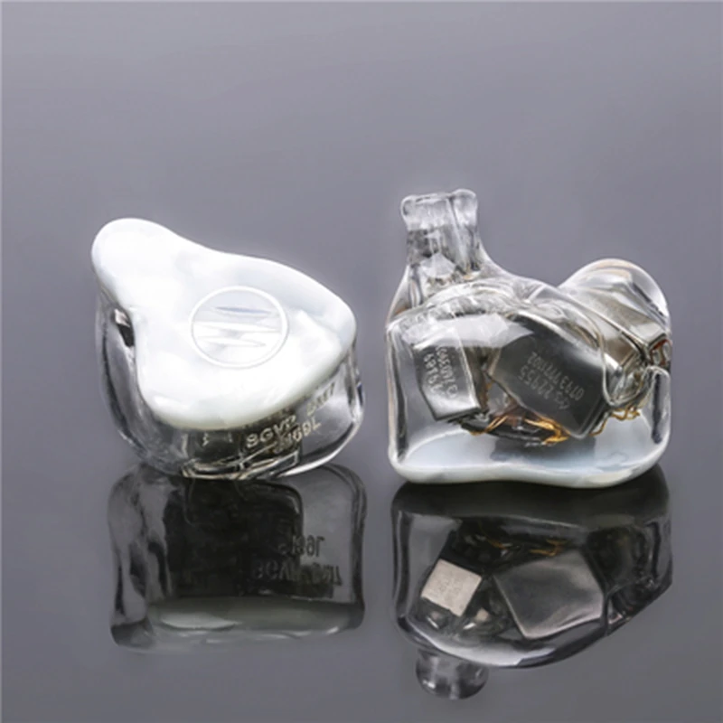 BGVP DM7 6BA мониторы HiFi наушники Ноулз драйверы Sonion настроить IEM Fever музыка Спорт гарнитура со съемным MMCX кабель - Цвет: MicaWhite