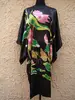 Hot Sale Black Chinese Women's Silk Rayon Robe Bath Gown Yukata Nightgown One Size Free Shipping S5001 ► Photo 1/5