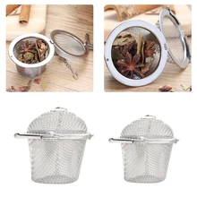Многоразовая Нержавеющая сталь сетка травяной шар пряность для чая чайник с фильтром блокировки Чайный фильтр суп фильтры кухонные принадлежности 2 размера