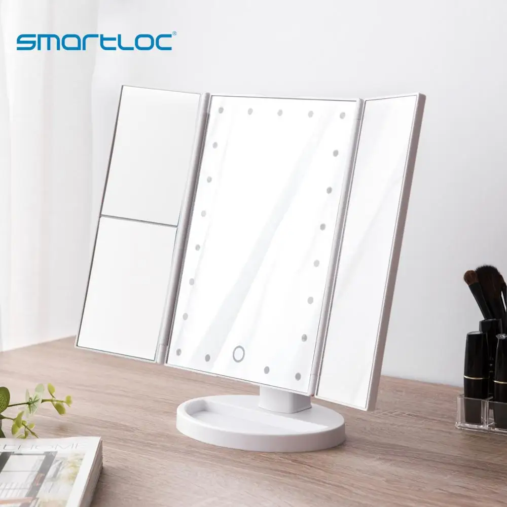 Зеркало для макияжа smartloc с 2 увеличсветодиодный лампами и сенсорным