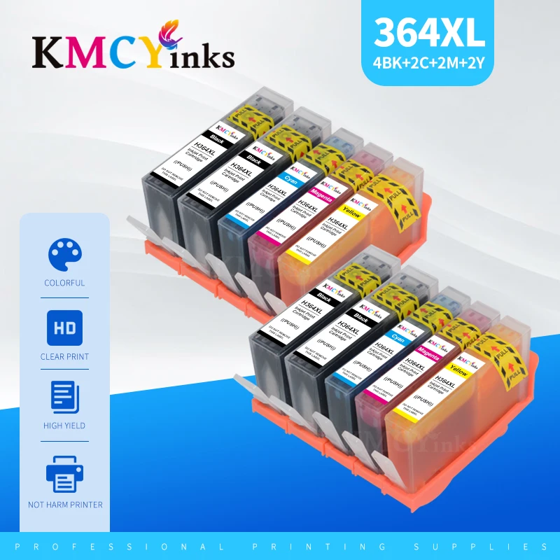 Картридж чернильный KMCYinks 364XL совместимый с HP364 364 XL Photosmart Wireless B109a B109d B109f B109n B209a B209c