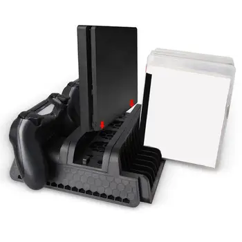 

12 Discs Slot TP4-882 PS4 Gamepad Charger Cooling Base Playstation 4 Mainframe Multifunction Radiator for PS4/PS4 Slim/PS4 Pro